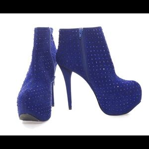 Jeweled blue booties